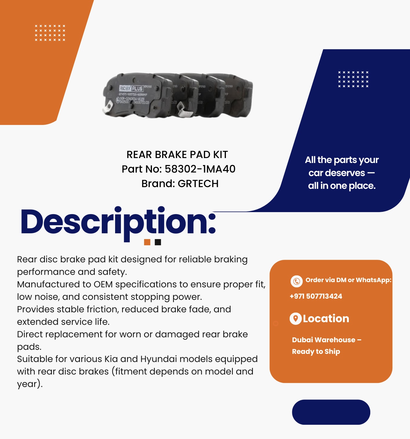 REAR BRAKE PAD KIT - Image 3